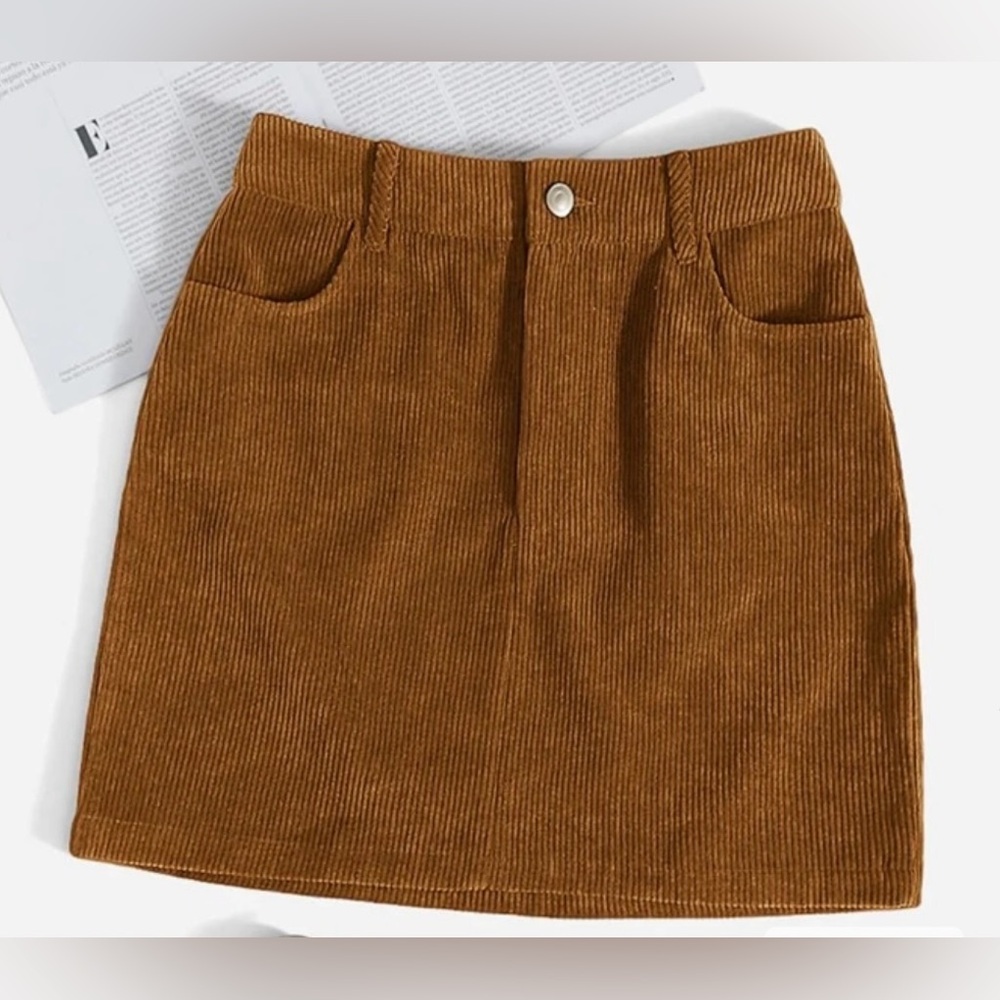 Brown Pencil Mini Skirt Casual